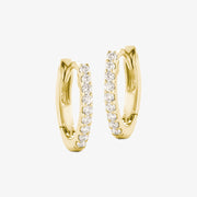 DANA REBECCA - 14CT GOLD, DIAMOND HUGGIE EARRINGS (PAIR)