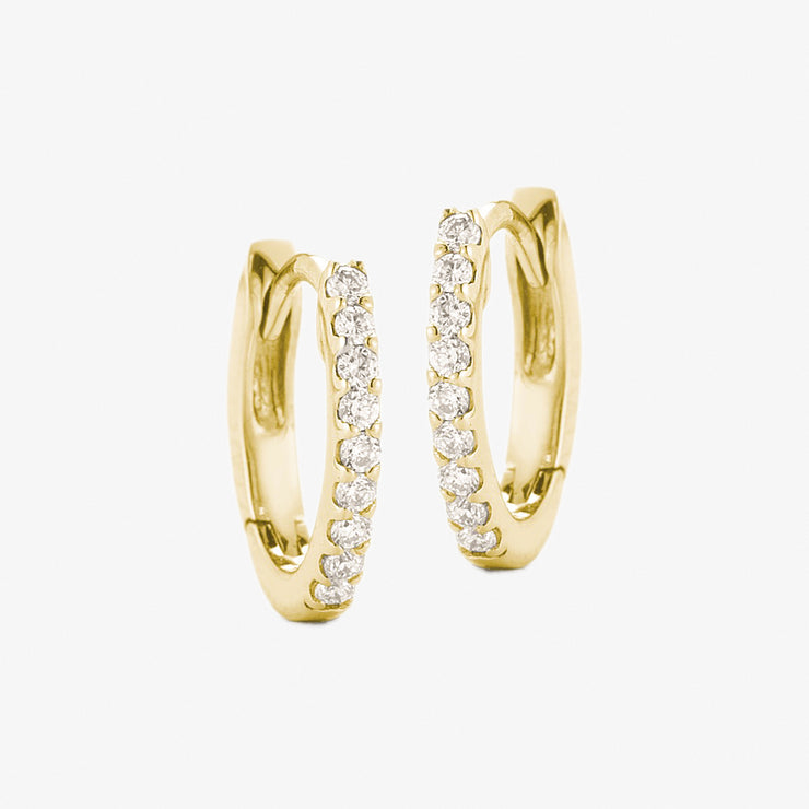 DANA REBECCA - 14CT GOLD, DIAMOND HUGGIE EARRINGS (PAIR)