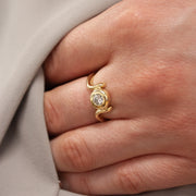 VINTAGE - 18ct gold, Art Dec Diamond Ring