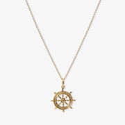 VINTAGE - 18ct gold, Nautical wheel charm necklace circa 1968