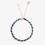 Kumachi - 18ct Gold, Blue mix woven chain bracelet