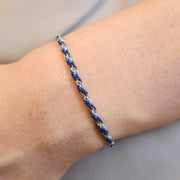 Kumachi - 18ct Gold, Blue mix woven chain bracelet