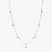 NUDE SHIMMER - 18ct gold, small pear drop fine shimmer necklace