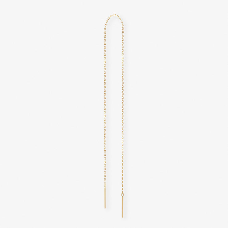 NUDE SHIMMER - 18ct gold, fine shimmer chain long threader (single)
