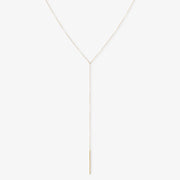 NUDE SHIMMER - 18ct gold, bar and fine shimmer lariat
