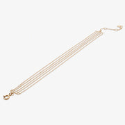 NUDE SHIMMER - 18ct gold, fine shimmer 5 strand adjuster bracelet