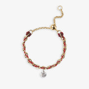 Auric - 18ct gold, 'Empowerment' Red woven chain ring