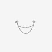 SUNCATCHER - 18ct gold, double diamond chain earring (single)