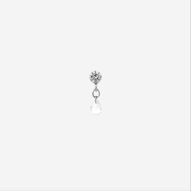 The Alkemistry 18ct white gold and pear diamond daystar drop earring (single)