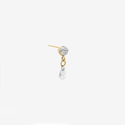 SUNCATCHER - 18ct gold, rose cut diamond drop earring (single)