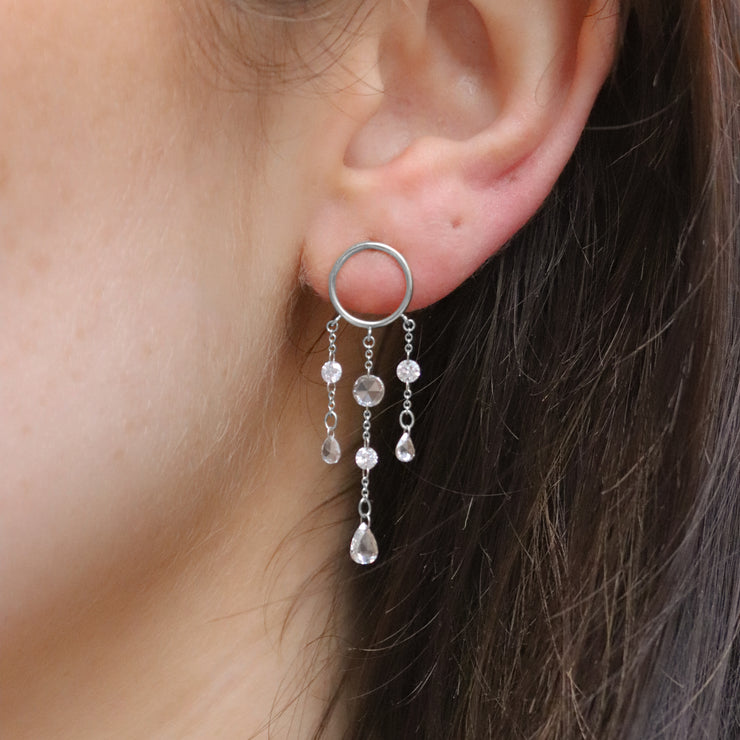 SUNCATCHER - 18ct gold, large diamond chandelier earring (single)
