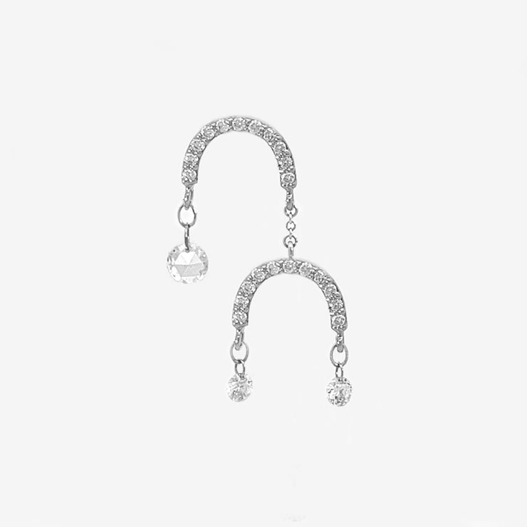 SUNCATCHER - 18ct gold, pave mobile diamond chandelier earring (single)