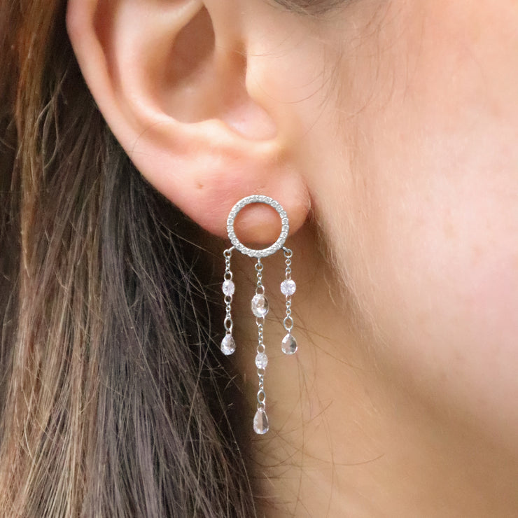 SUNCATCHER - 18ct gold, large diamond pave chandelier earring (single)