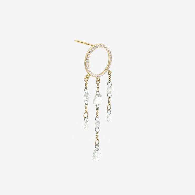 SUNCATCHER - 18ct gold, large diamond pave chandelier earring (single)