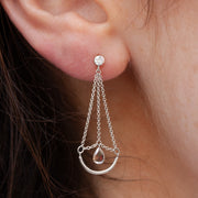 SUNCATCHER - 18ct gold, rose cut diamond pendulum earring (single)