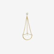 SUNCATCHER - 18ct gold, rose cut diamond pendulum earring (single)