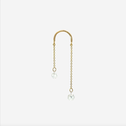 The Alkemistry 18ct yellow gold sunset plain asymetric double drop earring (single)