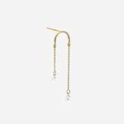 The Alkemistry 18ct yellow gold sunset plain asymetric double drop earring (single)