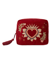 ELIZABETH SCARLETT SACRED HEART WASH BAG ROUGE RED