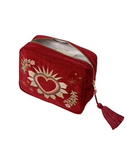 ELIZABETH SCARLETT SACRED HEART WASH BAG ROUGE RED