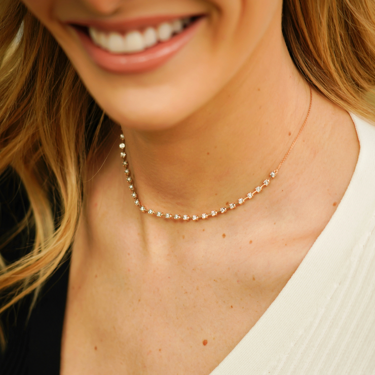 Dana Rebecca 14ct rose gold Ava Bea interval tennis diamond