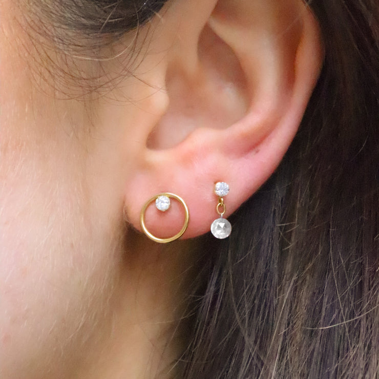 The Alkemistry 18ct yellow gold eclipse stud diamond (single)