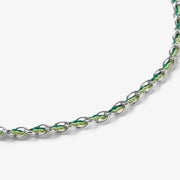Auric - 18ct gold, 'Prosperity' Green & Jade woven chain bracelet