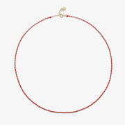Auric - 18ct gold, 'Empowerment' Red woven chain necklace