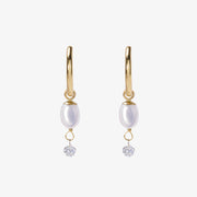 The Alkemistry 18ct yellow gold and diamond pear drop medium hoop earrings (pair)