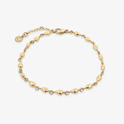 NUDE SHIMMER - 18ct gold, medium pear tennis bracelet