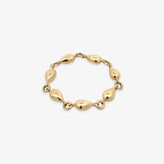 NUDE SHIMMER - 18ct gold, medium pear chain ring