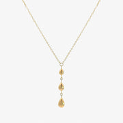 NUDE SHIMMER - 18ct gold, graduated pear fine shimmer necklace