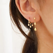 NUDE SHIMMER - 18ct gold, graduated pear drop earrings (pair)
