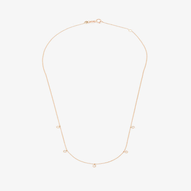Kismet by Milka 14ct rose gold and diamond drop necklace