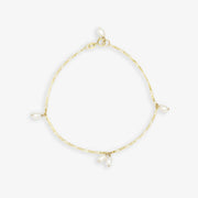 Poppy Finch 14ct yellow gold keshi pearl strand dangle bracelet