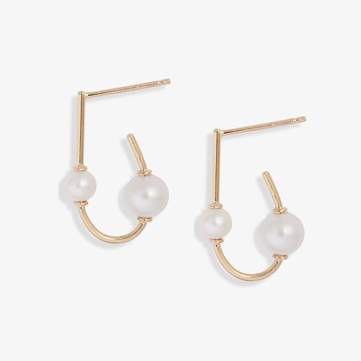 Poppy Finch 14ct yellow gold and pearl wrap earrings (pair)