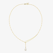 Poppy Finch 14ct yellow gold shimmer pearl pull through necklace