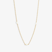 Poppy Finch 14ct yellow gold and spaced pearl shimmer necklace