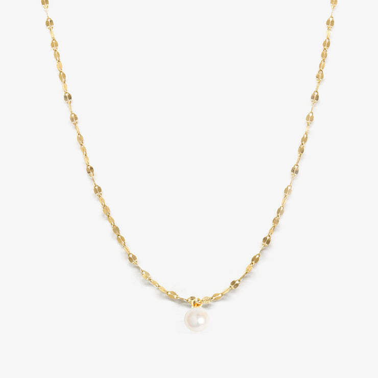 Poppy Finch 14ct yellow gold and shimmer pearl pendant necklace