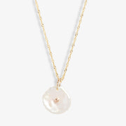Poppy Finch 14ct yellow gold petal pearl pendant necklace