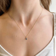 Poppy Finch 14ct yellow gold rose cut and blue topaz necklace