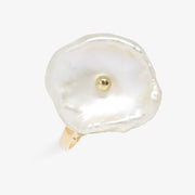 Poppy Finch 14ct yellow gold and petal pearl ring