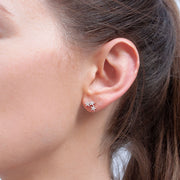 Kismet by Milka 14ct rose gold and diamond triple star stud earring (single)