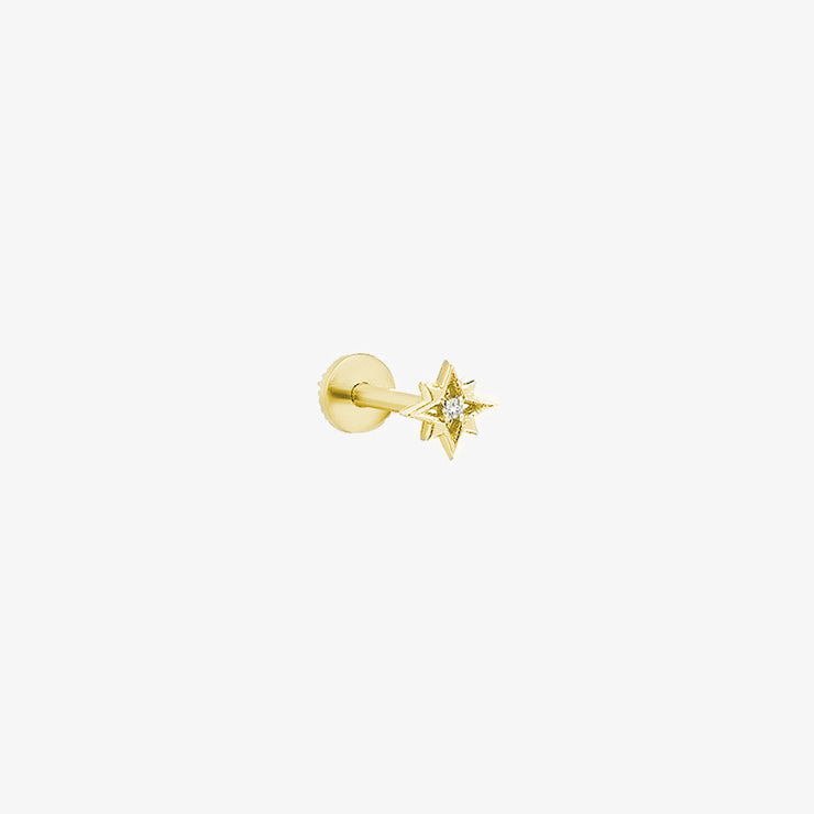 Kismet by Milka 14ct yellow gold and diamond starlet screw flatback (single)