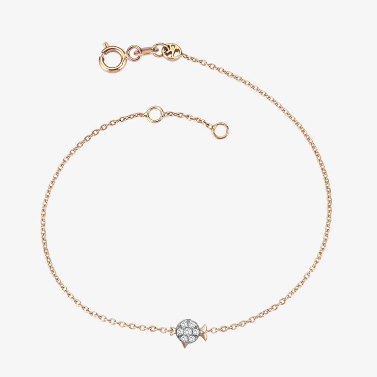 Kismet by Milka 14ct rose gold and diamond pisces bracelet