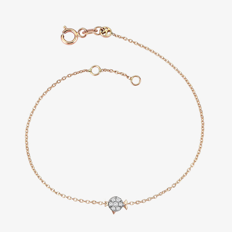 Kismet by Milka 14ct rose gold and diamond pisces bracelet