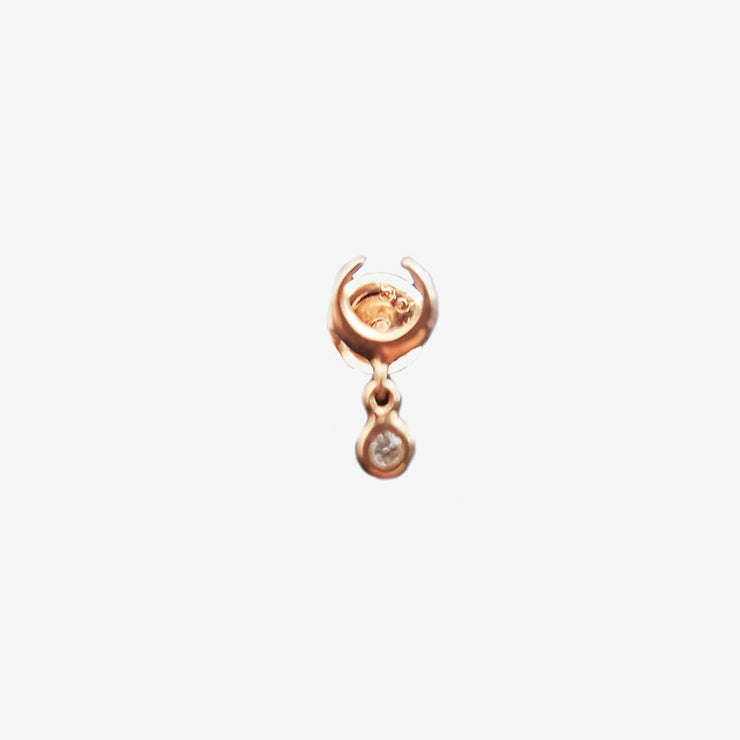 Kismet by Milka 14ct rose gold and diamond mini crescent moon solitaire (single)