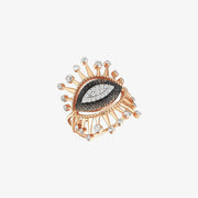 Kismet by Milka 14ct rose gold and diamond large evil eye ring