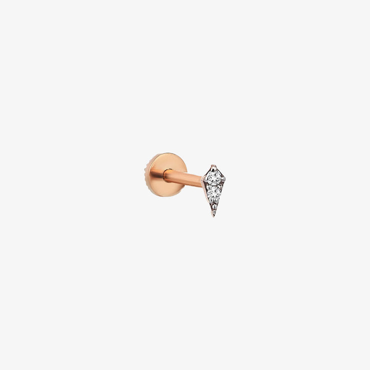 Kismet by Milka 14ct rose gold and diamond blade screw flatback (single)
