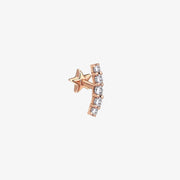 Kismet by Milka 14ct rose gold large 5 diamond arc screw flatback (single)